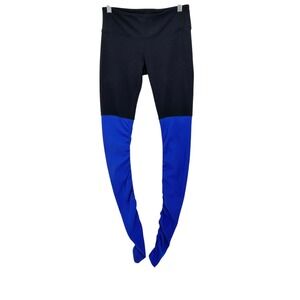 Alo Yoga Goddess Ribbed Stirrup Leggings Black Blue Small Y2K Athleisure